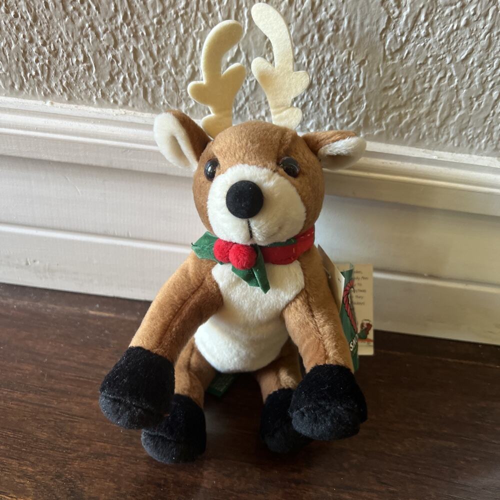 Snowden and Friends Plush Christmas Deer 1998 Raggedy Ann & Andy 7” NOS